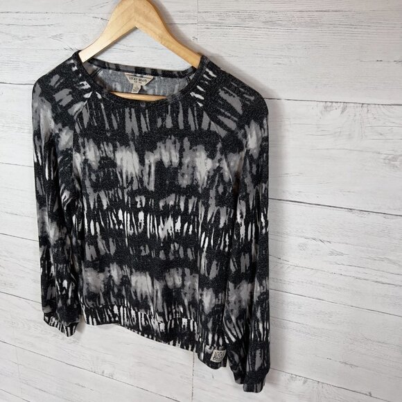 Lucky Brand Sweatshirt Youth Size Large 14/16 Black, Gray and White Tie Dye - Picture 5 of 6